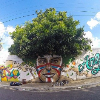 30 przykładów street artu idealnie współgrającego z naturą.