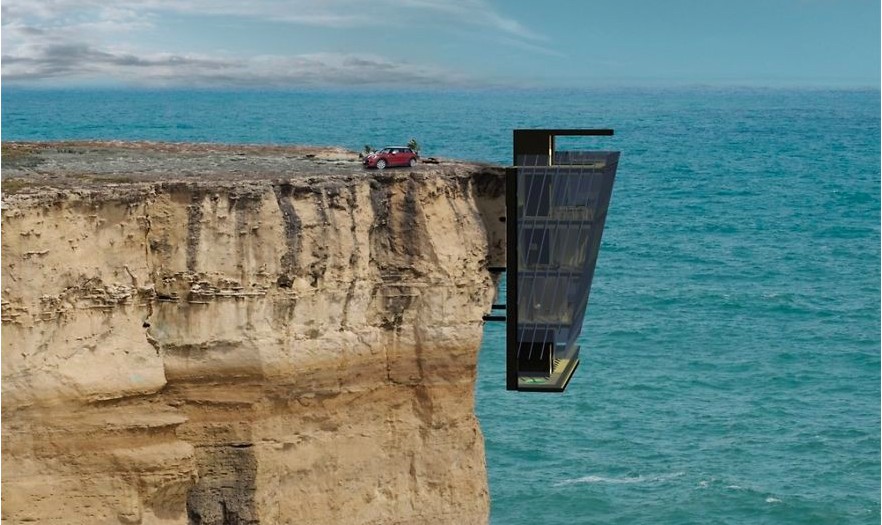 Niecodzienny dom letniskowy, zawieszony na krawędzi klifu w Australii.