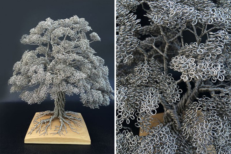 Artysta tworzy intrygujące figury drzew przez… skręcanie drutów.