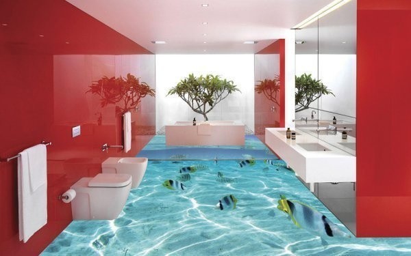 Chciałbyś się poczuć jak w wodzie podczas wizyty w łazience? Te wzory 3D na podłogę Ci na to pozwolą.