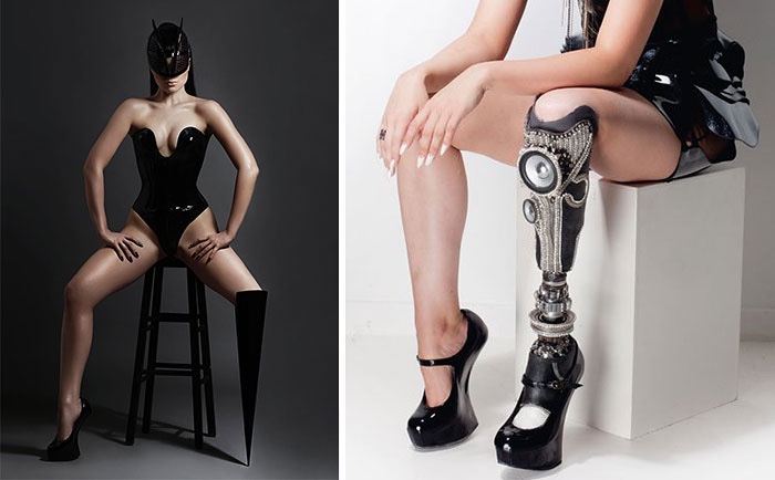 Pierwsza na świecie gwiazda pop i modelka z amputowaną noga pokazuje swoje hardkorowe protezy w teledysku.