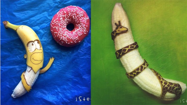 Artysta zamienia… banany w prawdziwe dzieła sztuki.