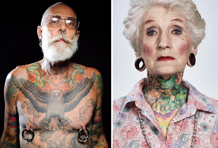 24 wytatuowane starsze osoby odpowiadają na odwieczne pytanie: jak będzie wyglądał Twój tatuaż kiedy się zestarzejesz.