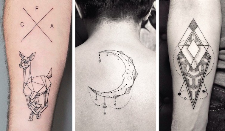 30 minimalistycznych geometrycznych tatuaży, które są dowodem na to, że mniej znaczy więcej.