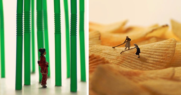 Zaskakująco pomysłowe, miniaturowe dioramy autorstwa kreatywnego Japończyka.