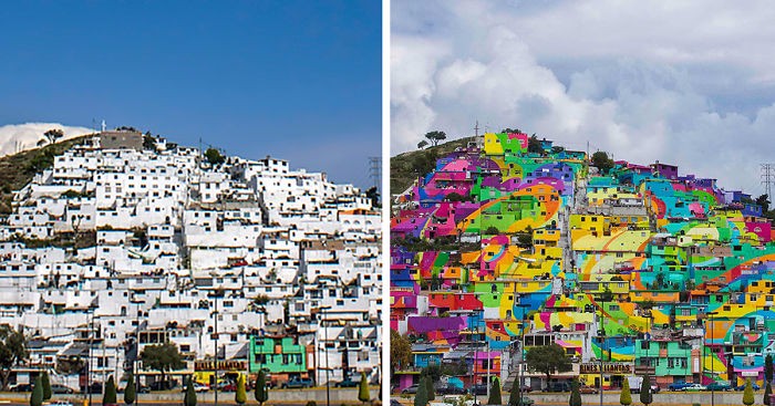 Rząd Meksyku poprosił ulicznych artystów o przemalowanie ponad 200 domów, by zjednoczyć zamieszkującą je społeczność.