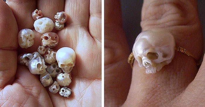 Japoński artysta tworzy perłową biżuterię inspirowaną motywem czaszek.