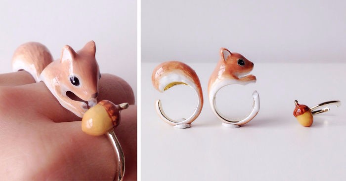 Tajska artystka tworzy urocze pierścionki, układające się w miniaturowe zwierzątka.