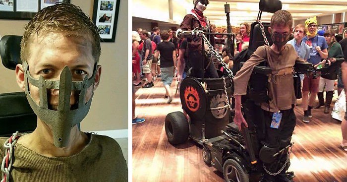 Niepełnosprawny chłopak przemienia swój wózek inwalidzki w cosplay inspirowany Mad Maxem.