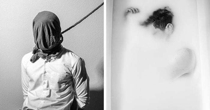 Utalentowany fotograf prezentuje serię swoich depresyjnych autoportretów.