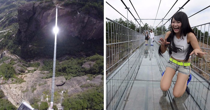 Najdłuższy szklany most świata onieśmiela turystów odwiedzających Chiny.