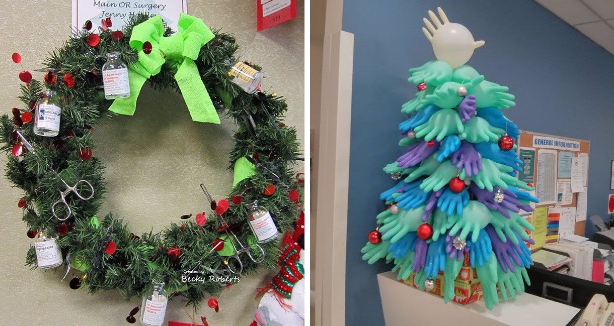 Kreatywne świąteczne dekoracje, które skutecznie uczynią szpital przyjemniejszym miejscem.
