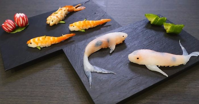 Ciekawy przepis na efektowne sushi, które do złudzenia przypomina żywego karpia koi.