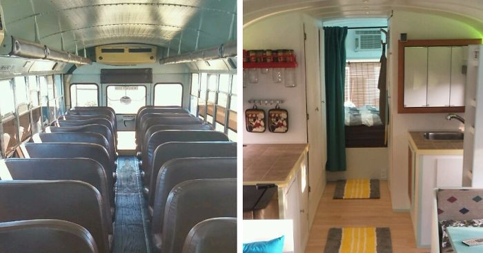 Ojciec i syn przemieniają stary szkolny autobus w samochód kempingowy swoich marzeń.