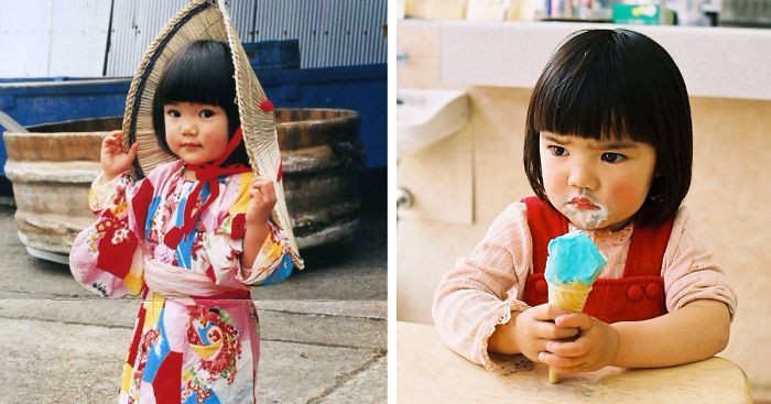 Urocza 4-letnia Japonka o rumianych policzkach i jej przygody w drodze do Paryża.