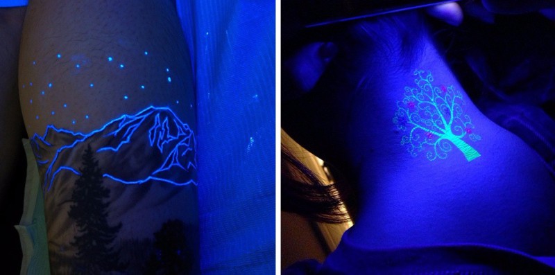 21 niesamowitych tatuaży, świecących pod wpływem światła ultrafioletowego.