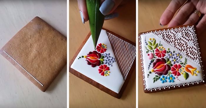 Węgierska artystka przemienia zwykłe ciasteczka w małe dzieła sztuki, dekorując je ludowymi motywami.