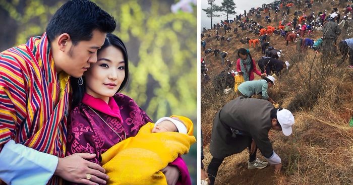Bhutan, najbardziej przyjazne środowisku państwo świata, świętowało narodziny księcia, sadząc młode drzewka.