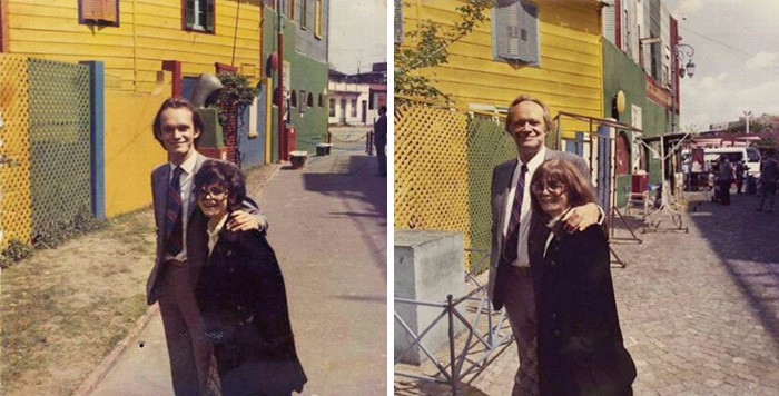 20 szczęśliwych par, które odtworzyły swoje wspólne fotografie sprzed wielu lat.