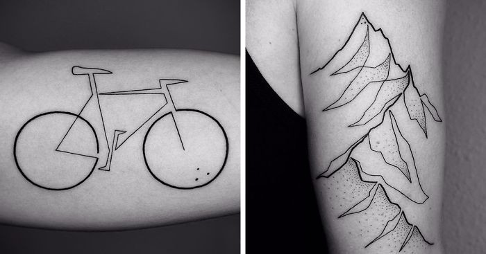 15 linearnych tatuaży autorstwa irańsko-niemieckiego mistrza minimalizmu.