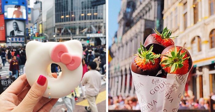 Użytkowniczka Instagrama zwiedza świat, degustując i fotografując lokalne przysmaki.