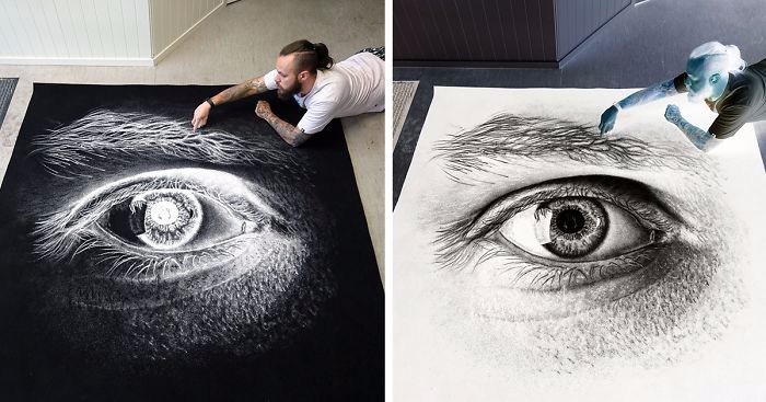 Utalentowany artysta wykorzystuje kilogramy soli, tworząc niesamowite, wielkoformatowe grafiki.