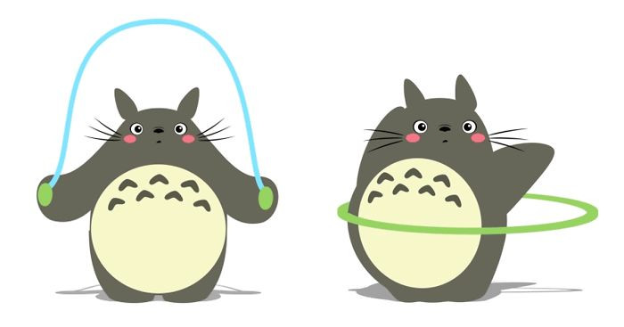 12 uroczych gifów z udziałem Totoro, które zmotywują Cię do ćwiczeń.