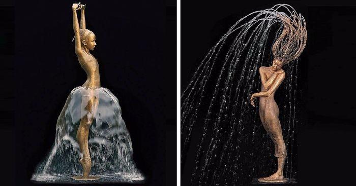 Polska rzeźbiarka tworzy niesamowite, inspirowane ludzką postacią fontanny z brązu.