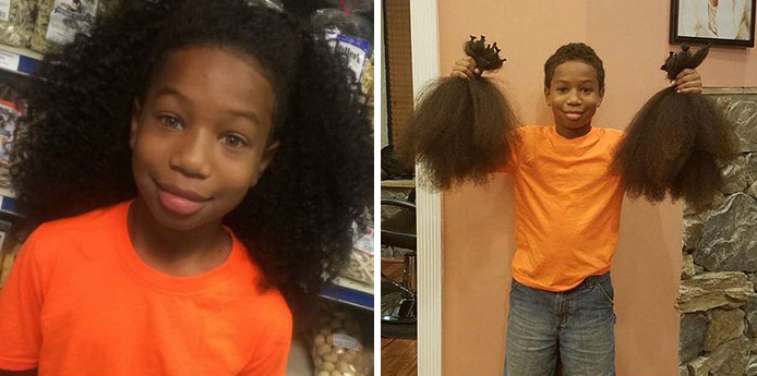 8-letni chłopiec przez 2 lata zapuszczał włosy, aby później zrobić z nich peruki dla dzieci chorych na raka.