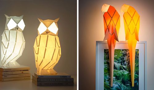 Papierowe lampy Origami w kształcie zwierzaków – idealne do dekoracji mieszkania!