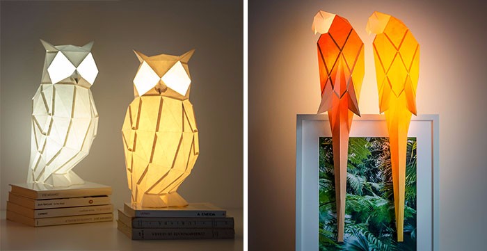 Papierowe lampy Origami w kształcie zwierzaków – idealne do dekoracji mieszkania!