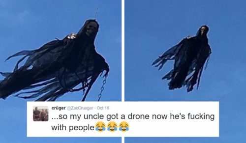 50-letni fan Harry’ego Pottera stworzył kukłę na kształt dementora, zasiewając strach wśród sąsiadów.