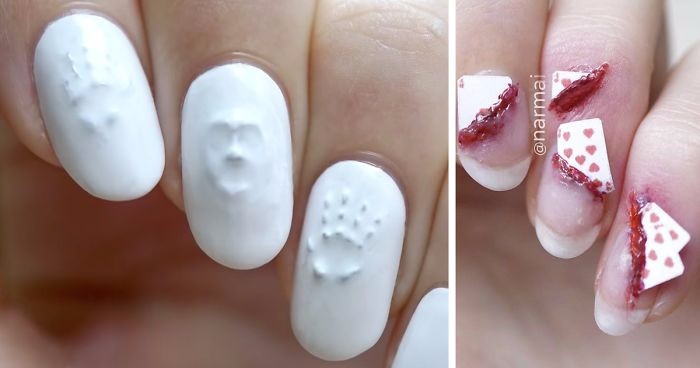 Utalentowana artystka z Holandii tworzy przerażające manicure’owe kreacje na Halloween.