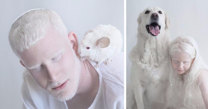 Hipnotyzujące piękno albinosów na fotografiach powstałych bez użycia Photoshopa.