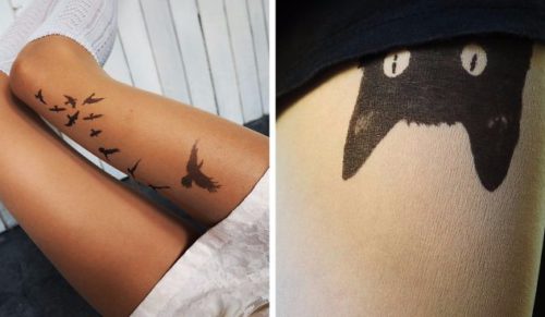 Rajstopy imitujące tatuaże – realistyczna iluzja, która całkiem odmieni Twój image.
