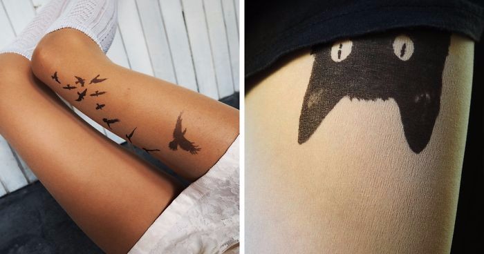 Rajstopy imitujące tatuaże – realistyczna iluzja, która całkiem odmieni Twój image.