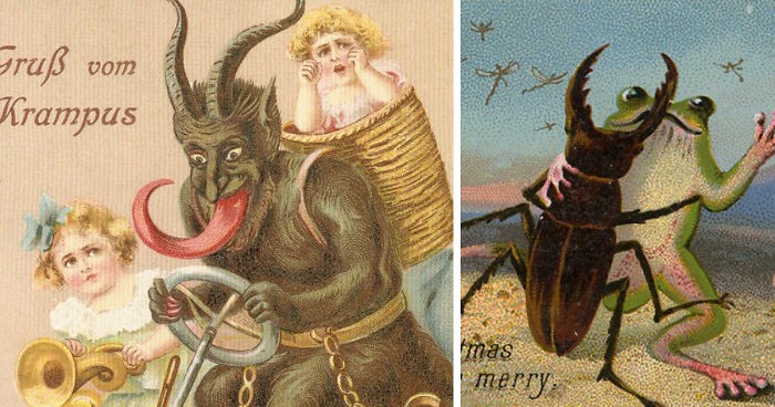 10 najbardziej przerażających kartek świątecznych powstałych w epoce wiktoriańskiej.