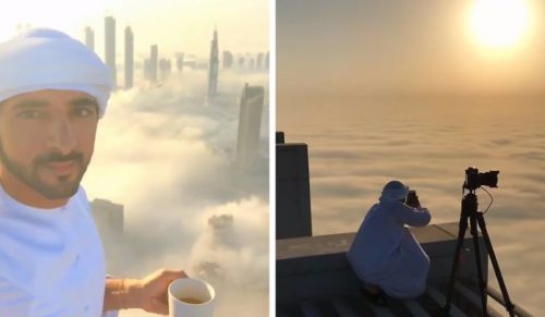 Książę dubajski sfotografował miasto znad chmur z perspektywy wysokościowca Burj Khalifa.