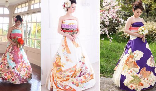 Japońskie panny młode przerabiają tradycyjne kimona w oryginalne suknie ślubne.