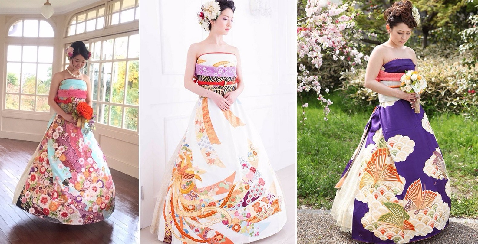 Japońskie panny młode przerabiają tradycyjne kimona w oryginalne suknie ślubne.