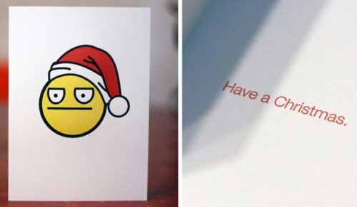 10 zaskakująco niegrzecznych kartek świątecznych dla fanów zakręconego poczucia humoru.