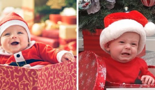 Oczekiwania kontra rzeczywistość – 10 najbardziej nieudanych świątecznych zdjęć z udziałem dzieci.