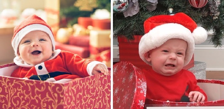 Oczekiwania kontra rzeczywistość – 10 najbardziej nieudanych świątecznych zdjęć z udziałem dzieci.