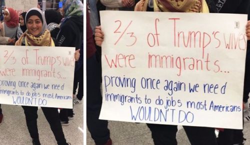12 najlepszych haseł protestacyjnych przeciwko wstrzymaniu przyjmowania imigrantów do USA.