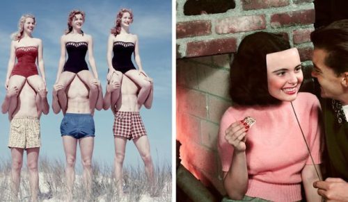 Polska artystka przemienia amerykańskie fotografie w stylu vintage w niepokojące obrazy.