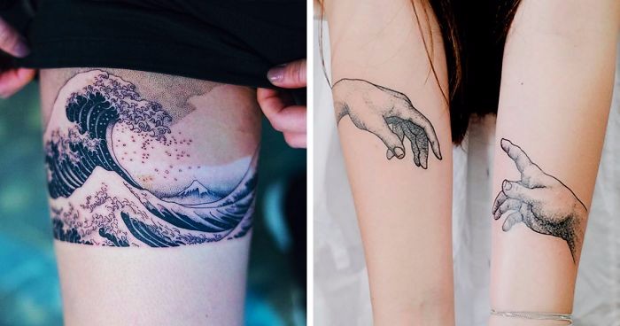 12 efektownych tatuaży zainspirowanych słynnymi dziełami sztuki.