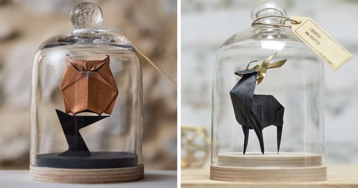 Bajkowe origami pod szklaną kopułą – starożytna sztuka składania papieru w nowoczesnym wydaniu.