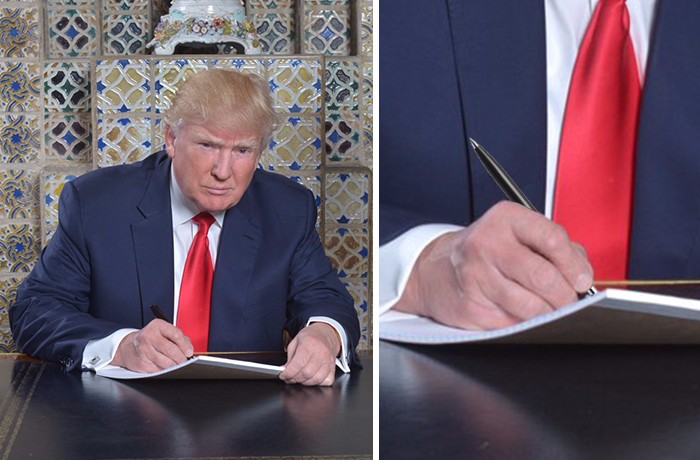 Trump opublikował zdjęcie, na którym pracuje nad swoim przemówieniem. Internauci nie znają litości.