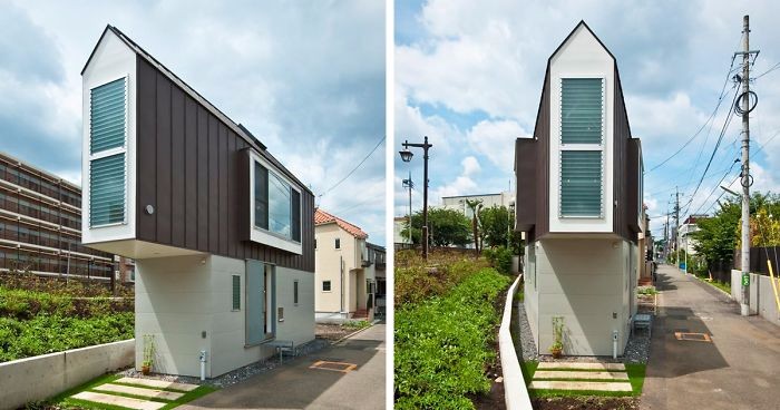 Japońskie biuro architektoniczne zaprojektowało wąski domek o zaskakująco przestronnym wnętrzu.