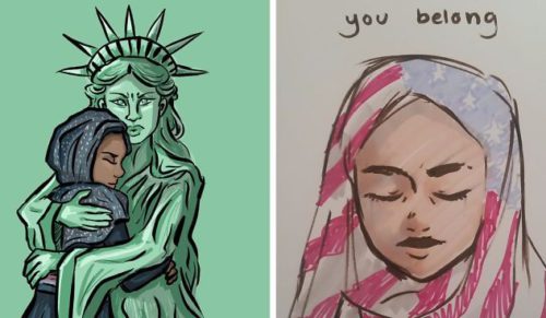 12 artystycznych odpowiedzi na decyzję Trumpa w sprawie ograniczeń przyjmowania imigrantów.